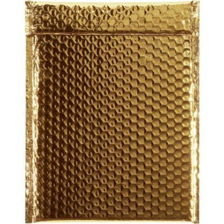 BOX PACKAGING Glamour Bubble Mailers, 9"W x 11-1/2"L, Gold, 100/Pack GBM0911GD